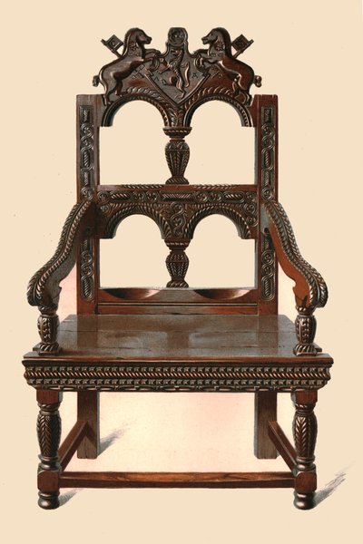 Silla Cacqueteuse de roble, 1904 de Shirley Charles Llewellyn Slocombe