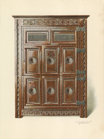 Armario de roble (galés) (cromolitografía) de Shirley Charles Llewellyn Slocombe