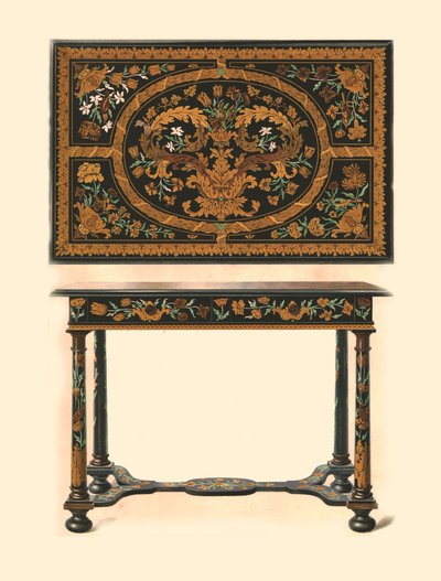 Mesa incrustada con marquetería, 1905 de Shirley Charles Llewellyn Slocombe