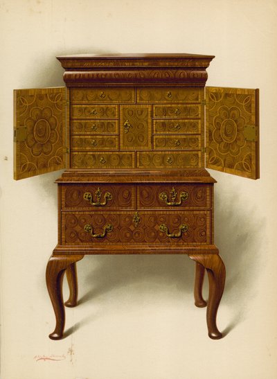 Gabinete de nogal, propiedad de Edward Dent de Shirley Charles Llewellyn Slocombe