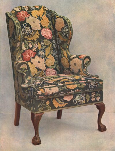 Silla de nogal cubierta con bordado, 1905 de Shirley Charles Llewellyn Slocombe