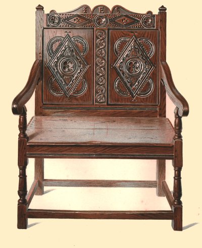 Silla doble de roble galés, 1904 de Shirley Charles Llewellyn Slocombe