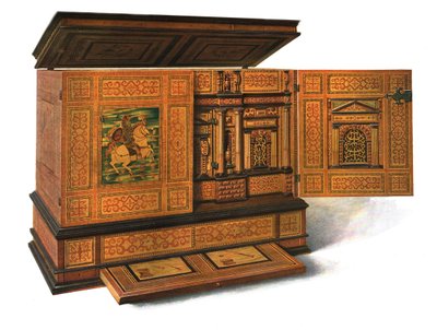Gabinete de escritura con incrustaciones de marquetería, 1904 de Shirley Charles Llewellyn Slocombe
