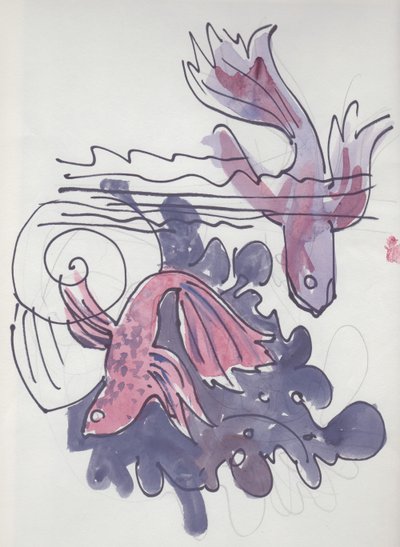 Estudio de peces, c. 1970 de Shirley Markham