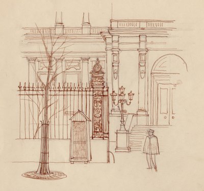 Gendarme fuera de un edificio clásico, París de Shirley Markham