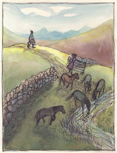 Caballos bebiendo, 1952 de Shirley Markham