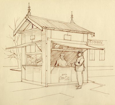 Quiosco vendiendo bebidas, París, Francia, c. 1951 de Shirley Markham