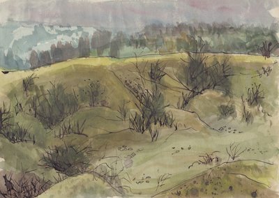 Paisaje con arbustos, Italia, c. 1950 de Shirley Markham