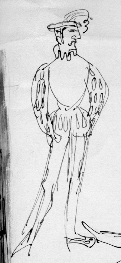 Hombre con traje de época, c. 1950 de Shirley Markham