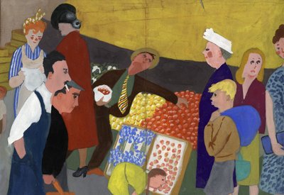 Escena de mercado, c1950 de Shirley Markham