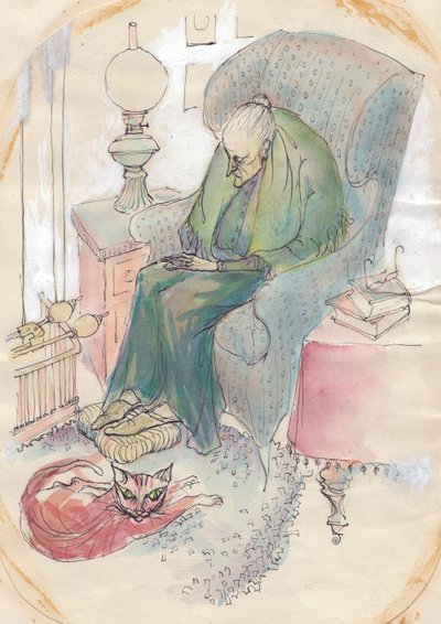Anciana y gato, 1951 de Shirley Markham