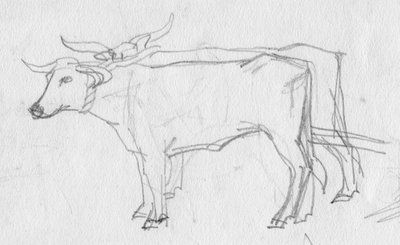 Bueyes y carro, siglo XII, c1950 de Shirley Markham