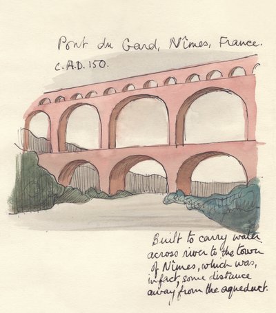 Puente del Gard, Nimes, Francia, 1951 de Shirley Markham
