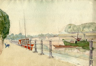Paseo junto al río, c. 1950 de Shirley Markham