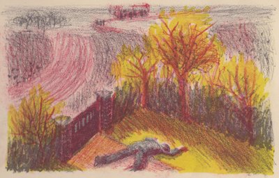 Escena de El hombre invisible: cuerpo en un jardín, 1953 de Shirley Markham