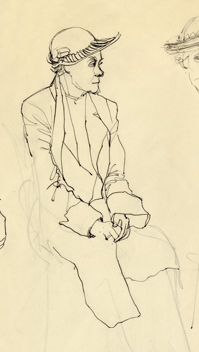 Mujer sentada con sombrero, 1953 de Shirley Markham