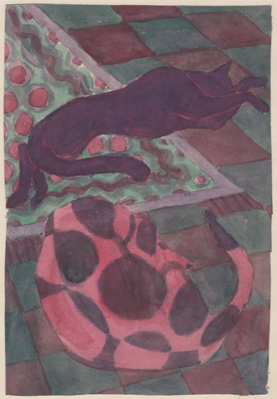 Perro y gato durmiendo, c. 1951 de Shirley Markham