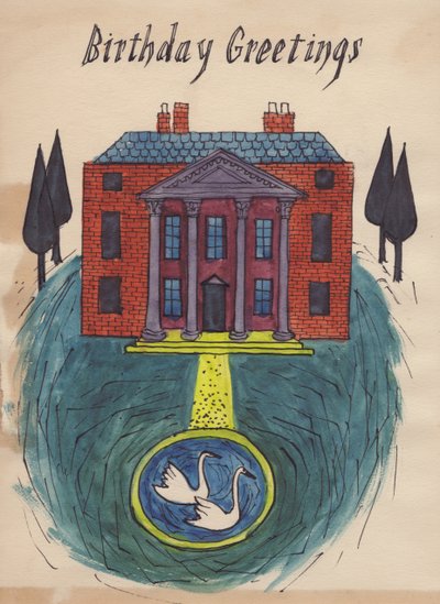 Casa señorial, tarjeta de cumpleaños, 1952 de Shirley Markham