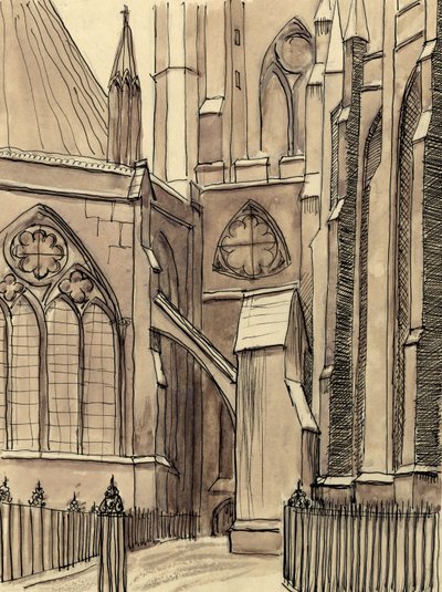 La sala capitular, Abadía de Westminster, Londres, c. 1950 de Shirley Markham
