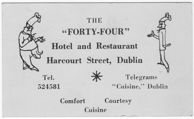 Tarjeta del restaurante The Forty-Four, c. 1955 de Shirley Markham