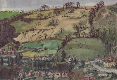 Pueblo y campos de Shirley Markham