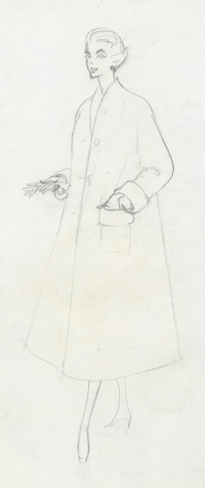 Mujer con abrigo de polvo, c1950 de Shirley Markham