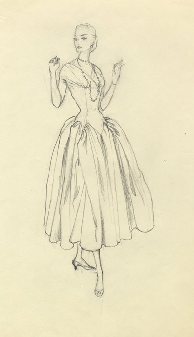 Mujer con vestido de cintura estrecha de Shirley Markham
