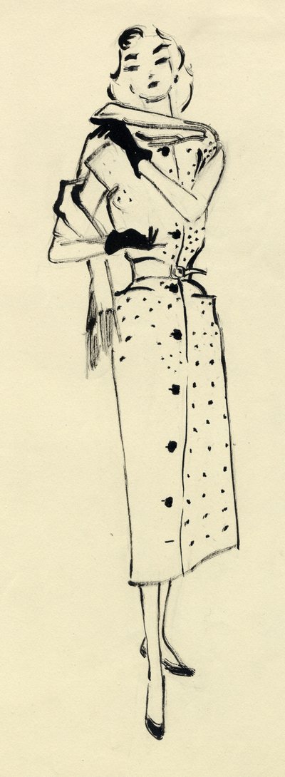 Mujer con vestido de lunares de Shirley Markham