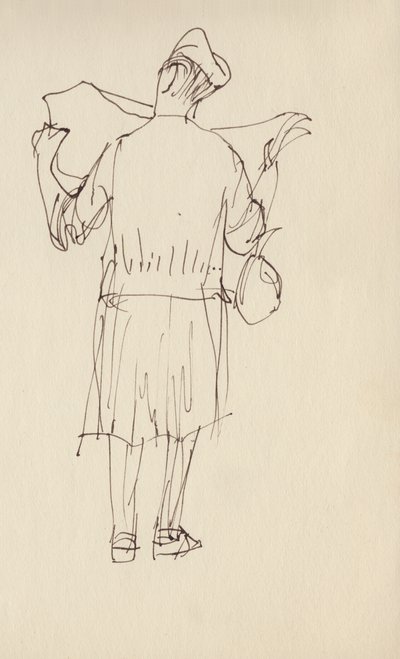 Mujer leyendo un periódico, c1950 de Shirley Markham