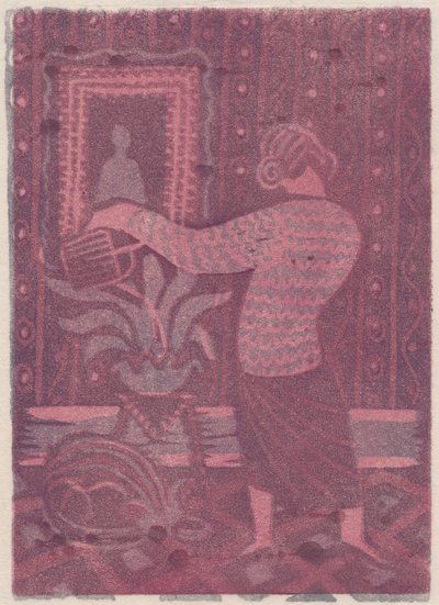 Mujer regando plantas, c1951 de Shirley Markham