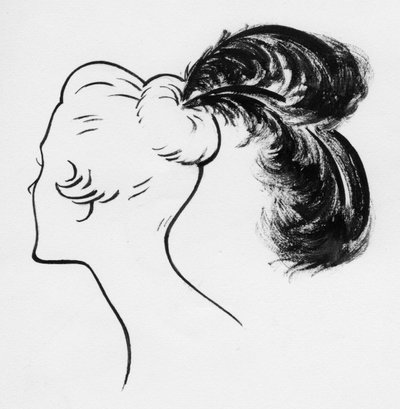 Mujer con plumas de avestruz, c1950 de Shirley Markham