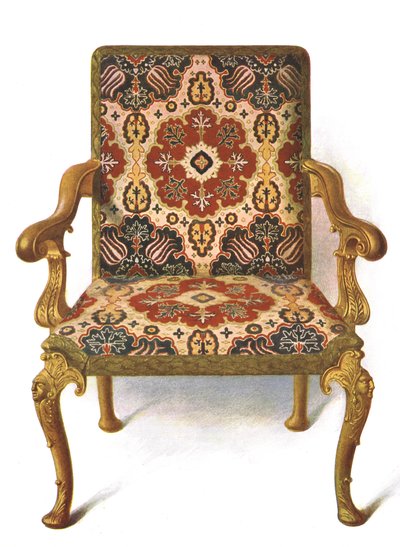 Silla dorada cubierta de bordado, 1906 de Shirley Charles Llewellyn Slocombe