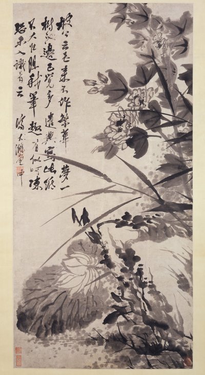 Hibisco, Loto y Roca de Shitao