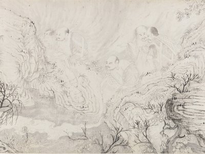 Los dieciséis Luohans, 1667 de Shitao
