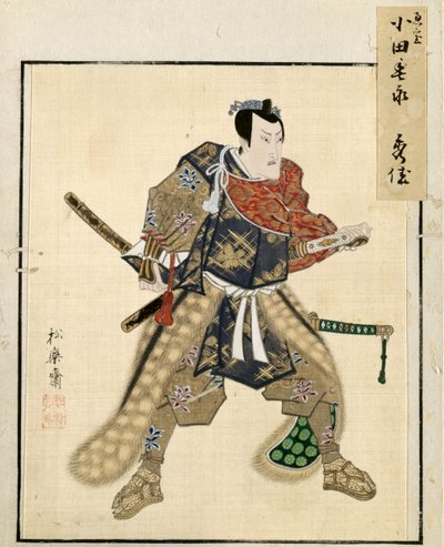 Hoja del Álbum de Retratos de Actores, c. 1790-1810 de Shorakusai