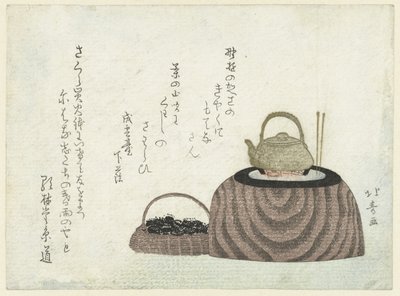 Tetera en la estufa de Shotei Hokuju