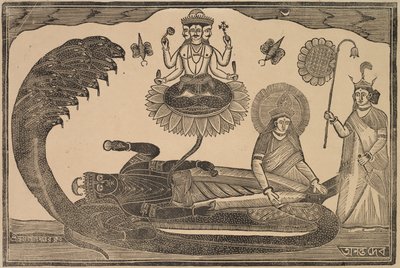 Anantasayan (Visnú reclinado sobre la serpiente Ananta) de Shri Gobinda Chandra Roy