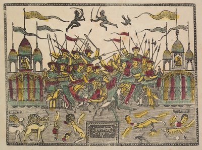 Escena de batalla, 1800s de Shri Gobinda Chandra Roy
