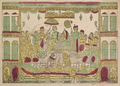 Rama y Sita en el Palacio Real (anverso) de Shri Gobinda Chandra Roy
