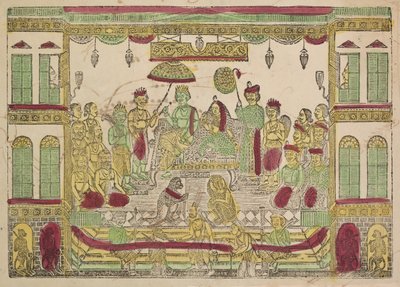 Rama y Sita en el Palacio Real, 1800s de Shri Gobinda Chandra Roy