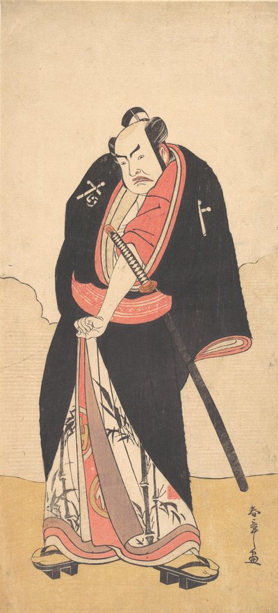 Actor de Kabuki Nakamura Sukegoro II como Kaminari Shokuro, segundo mes, 1780 de Shunsho