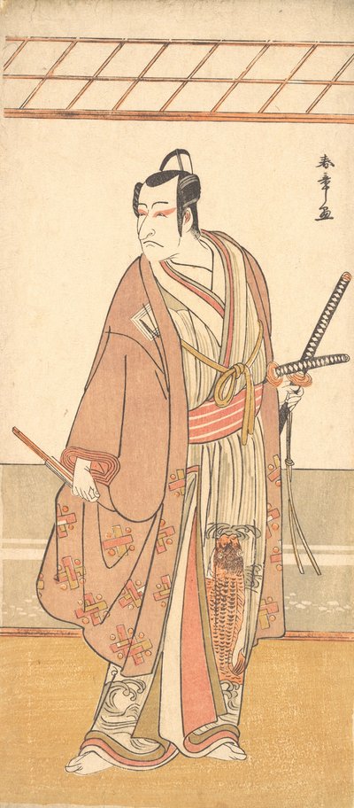 El Actor Ichikawa Danjuro V como un Samurai Vestido con un Abrigo Haori Púrpura, ca. 1778 de Shunsho