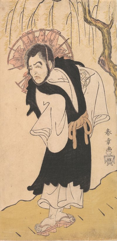 El actor Nakamura Utaemon I como un monje bajo un sauce de Shunsho