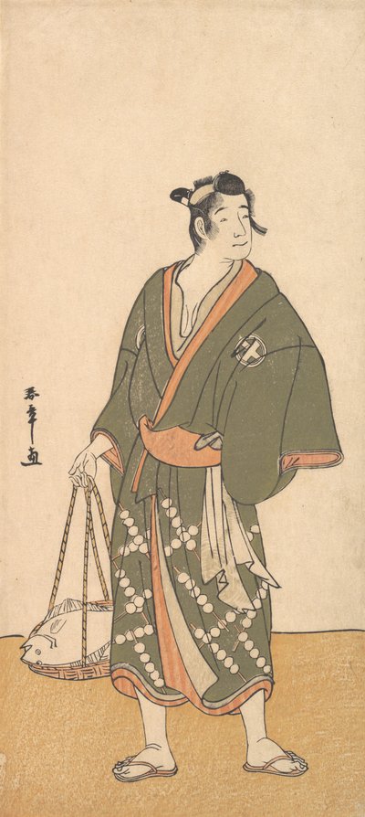 El actor Otani Hiroemon III como un vendedor de pescado, 1726-1792 de Shunsho