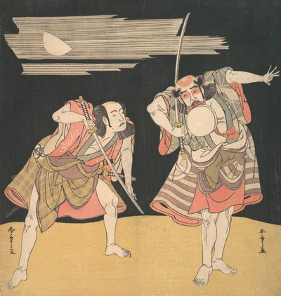 Los actores Otani Tomoemon I y Bando Mitsugoro I, ca. 1776 de Shunsho