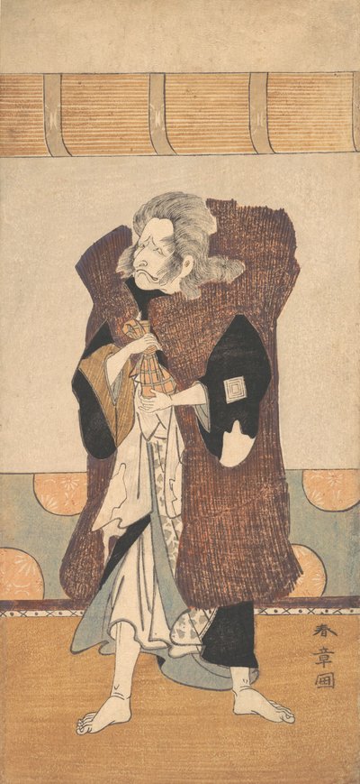 El quinto Ichikawa Danjuro como un anciano con cabello largo y gris, ca. 1773 de Shunsho