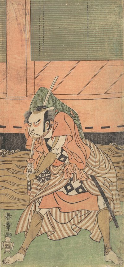 El Primer Nakamura Nakazo como Samurai de Shunsho