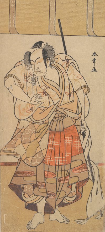El primer Onoe Kikugoro como un hombre enojado, ca. 1772 de Shunsho
