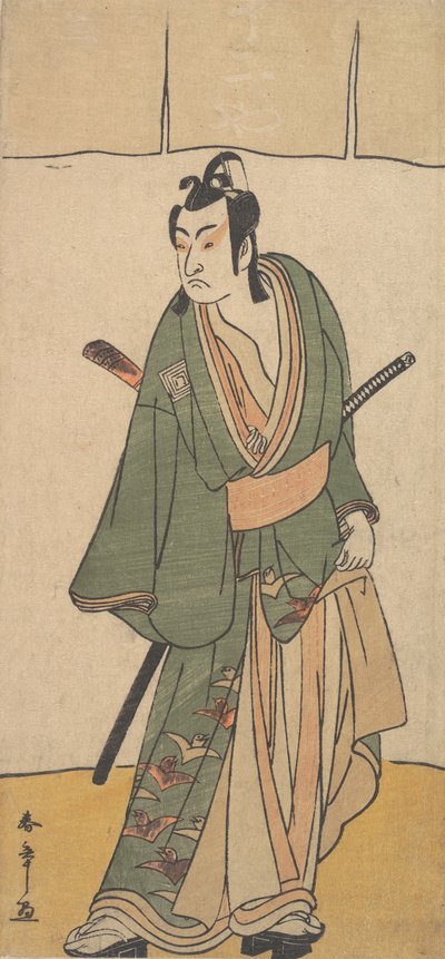 El segundo Ichikawa Monnosuke en el papel de Soga no Juro Sukenari, segundo mes de 1785 de Shunsho