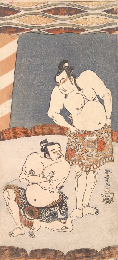 El segundo Ichikawa Yaozo como luchador en una arena de Shunsho
